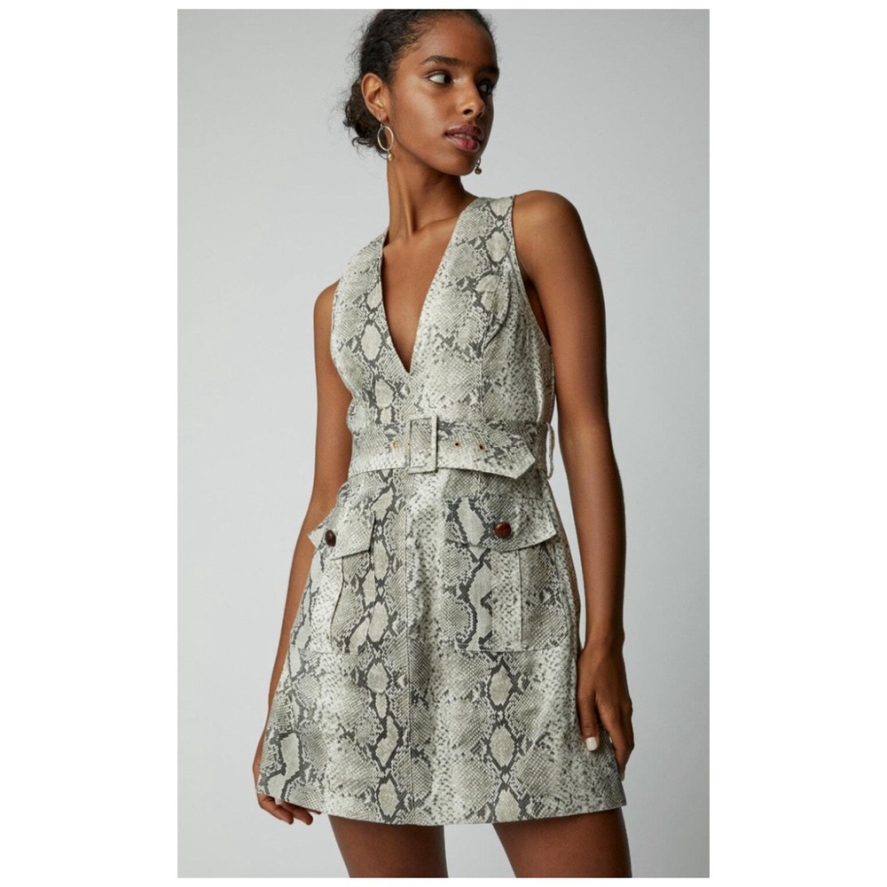Zimmerman Corsage Python Print Linen Mini Dress G… - image 3